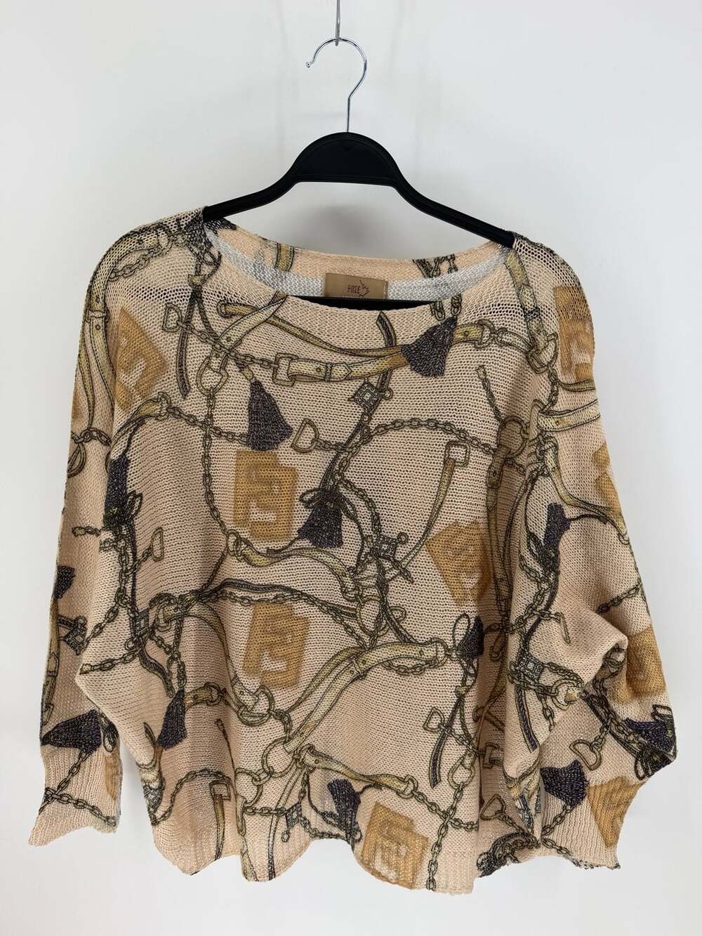 Free For Humanity Made In Italy Viscose Luxe Equestrian Oversized Sweater OS